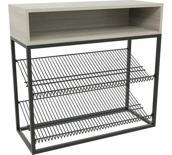 Изображение товара Обувница в прихожую НАЙДИ 800, черный муар, ЛДСП дуб сонома LO800-553025