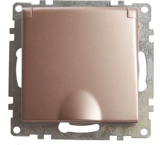 Изображение товара 1-местная розетка STEKKER с заземлением с крышкой (механизм), GLS16-7112-02, 250В, 16А с защитной шторкой, 39594