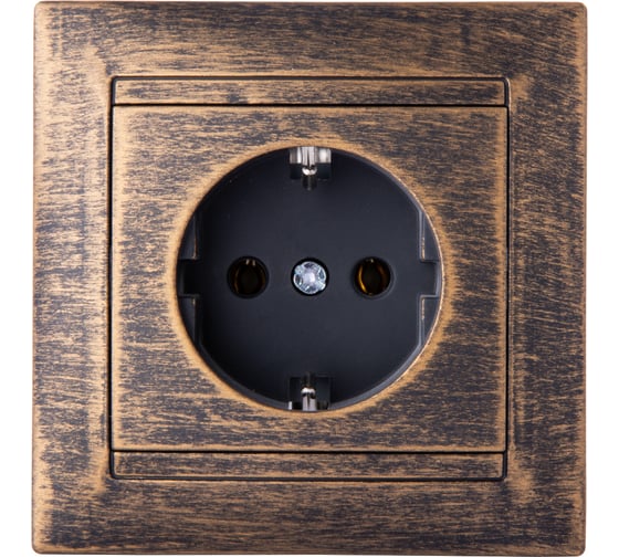 Изображение товара Розетка 2П+З 16А 250В TDM ELECTRIC старинная бронза, серия "Лама" SQ1815-0764