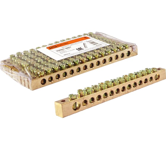 Изображение товара Нулевая N шина TDM ELECTRIC 6х9мм 14/2 (14групп/крепеж по краям) SQ0801-0003