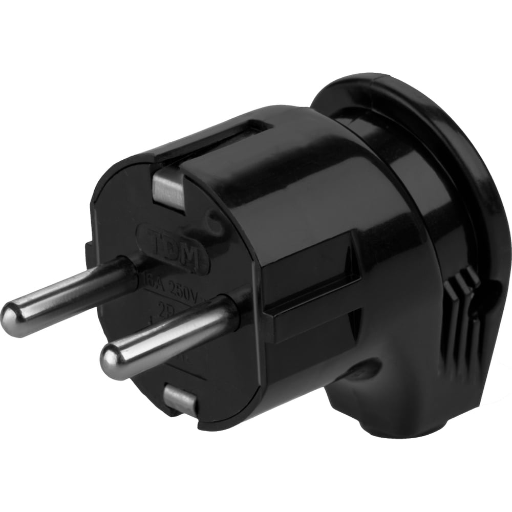 Изображение товара Угловая вилка TDM ELECTRIC с заземлением 16А 250В серия Народная SQ1806-0408