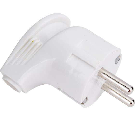 Изображение товара Угловая вилка TDM с заземлением, белая, 16А, 250В, серии "Народная" SQ1806-0407