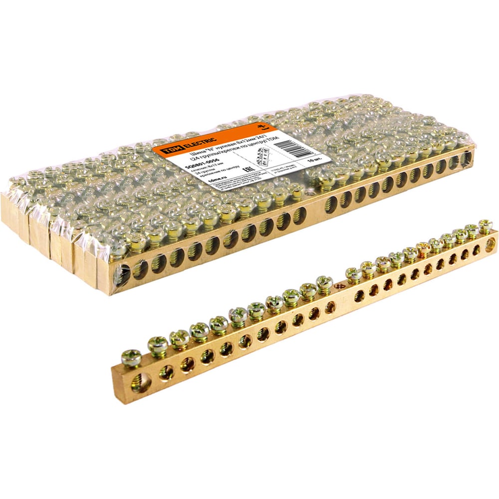 Изображение товара Нулевая шина TDM ELECTRIC 8x12мм 24 проводника SQ0801-0056