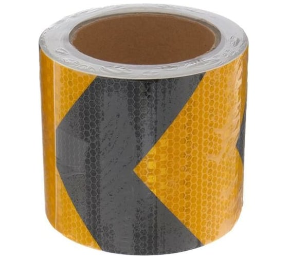 Изображение товара Светоотражающая самоклеящаяся лента СИМАЛЕНД черно-желтая, 10 см х 10 м 5155992