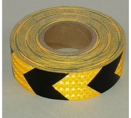 Изображение товара Светоотражающая самоклеящаяся лента СИМАЛЕНД желтая с пунктиром, 5 см х 45 м 1404123