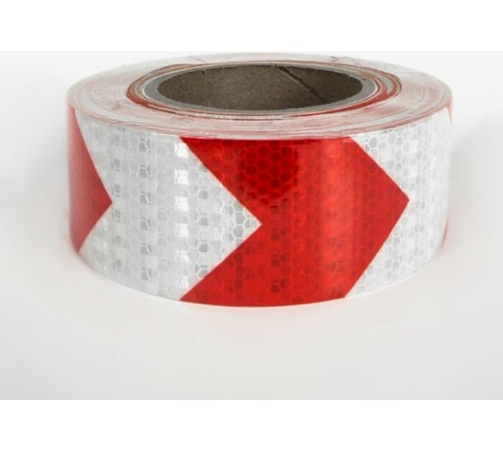 Изображение товара Светоотражающая самоклеящаяся лента СИМАЛЕНД красно-белая, 5 см х 25 м 2604174