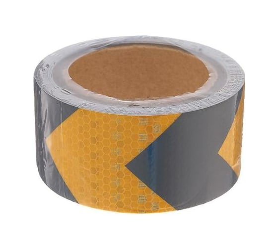 Изображение товара Светоотражающая самоклеящаяся лента СИМАЛЕНД черно-желтая, 5 см х 5 м 5155977