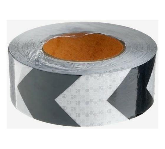 Изображение товара Светоотражающая самоклеящаяся лента СИМАЛЕНД бело-черная, 5 см х 25 м 4708044