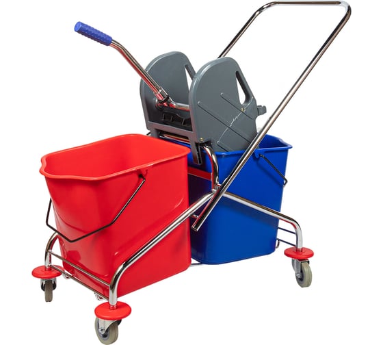Изображение товара Уборочная тележка Baiyun двухведерная 2x23, с отжимом AF08072