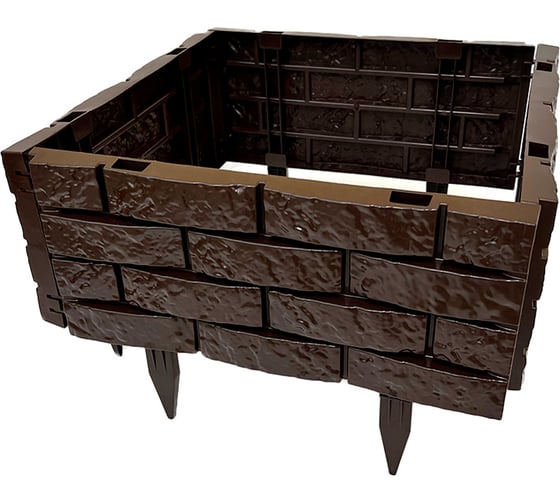 Изображение товара Садовый заборчик декоративный для дачи и сада ГеоПластБорд 180х20 см цвет коричневый 106