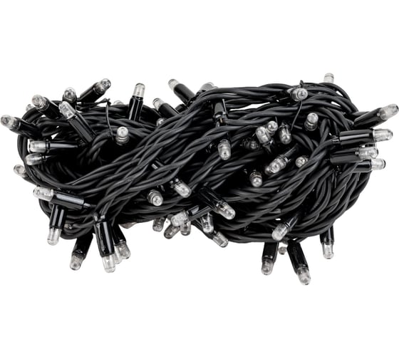 Изображение товара Светодиодная гирлянда ЭРА ERAPS-PM10 нить черная, ПВХ, 10 м, мульт, 100 LED, IP65 Б0056016