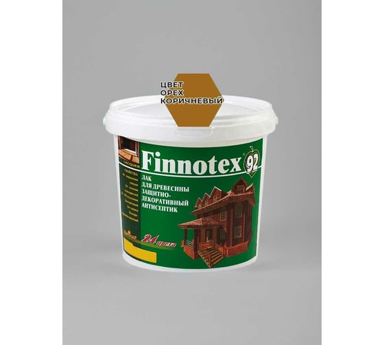 Изображение товара Декоративный акриловый лак Finlux Святозар-92 FINNOTEX полуглянцевый, орех коричневый, 0.8 л 4603783200320