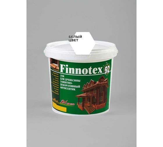 Изображение товара Декоративный акриловый лак Finlux Святозар-92 FINNOTEX полуглянцевый, белый, 0.8 л 4603783200283