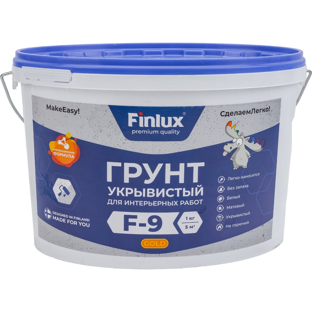 Изображение товара Латексный акриловый грунт Finlux Святозар-9 7 кг для внутренних работ