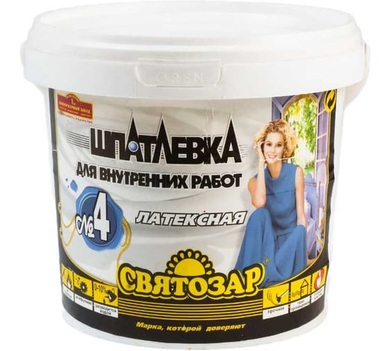 Изображение товара Финишная шпатлевка Finlux Святозар - 4 для внутренних работ, готовая к применению, белая, 3.5 кг 4603783203260