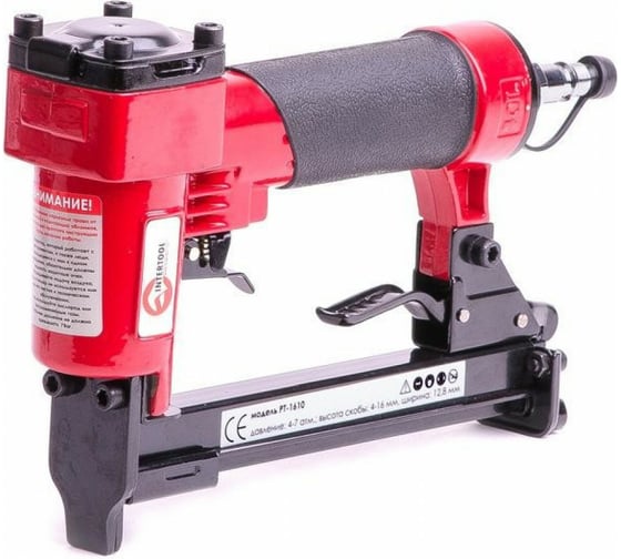 Изображение товара Пневматический степлер INTERTOOL под скобу 12.80х16мм PT-1610