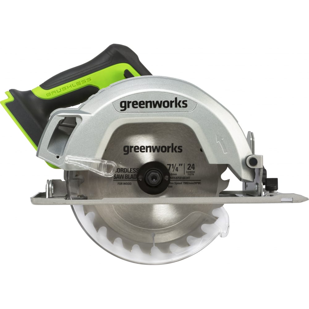 Аккумуляторная циркулярная пила GreenWorks кусторез greenworks g40pha без акб и зу 2300407