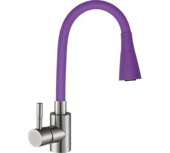 Изображение товара Смеситель для кухни Антей Мармелад с силиконовым изливом, фиолетовый, нержавеющая сталь 1/10 572579-ANT