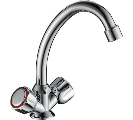 Изображение товара Смеситель для кухни Gota Rocio Orio с 2-мя рукоятками, с высоким изливом, крепление гайка 1/10 342310-GOTA