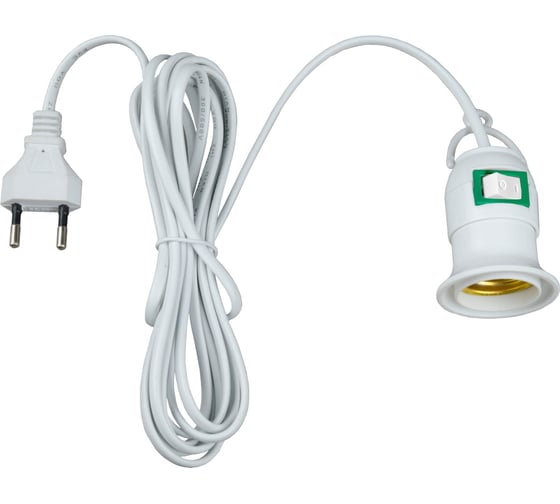 Изображение товара Подвесной патрон Uniel с выключателем и штепсельной вилкой DLC-P-T50B/E27 3M WHITE UL-00009249