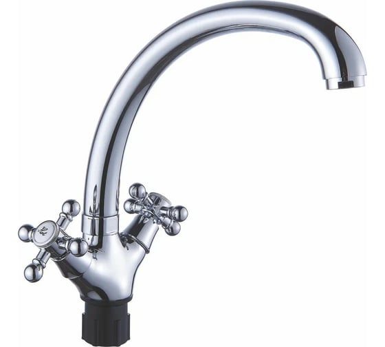 Изображение товара Смеситель для кухни Антей Дельта с 2-мя рукоятками, с высоким изливом, крепление гайка 1/10 427333-ANT