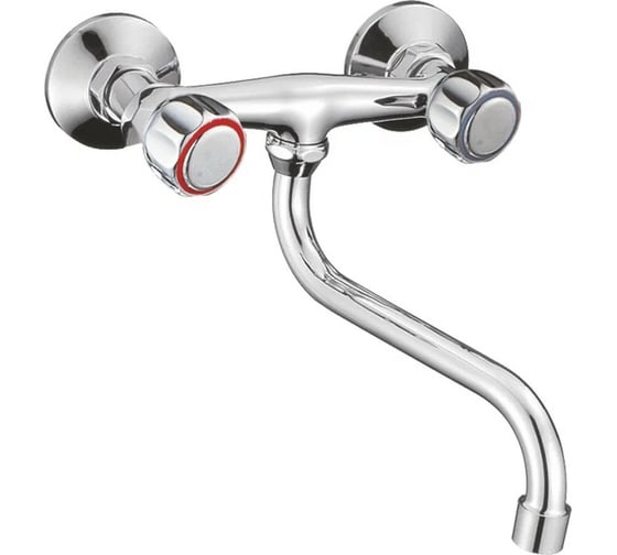 Изображение товара Смеситель для кухни Gota Rocio Orio с 2-мя рукоятками, настенный, нижний излив 1/20 349810-GOTA