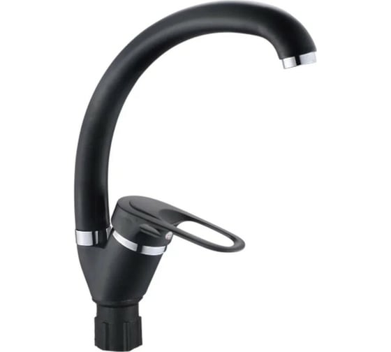 Изображение товара Смеситель для кухни Антей Гранит с высоким изливом, крепление гайка d40 черный 1/10 5970256-ANT