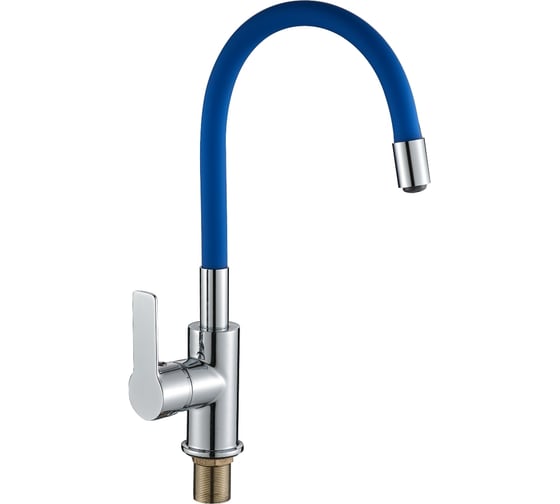 Изображение товара Смеситель для кухни Gota Rocio Santa-Barbara с силиконовым изливом, крепление гайка, синий d35 302536-GOTA