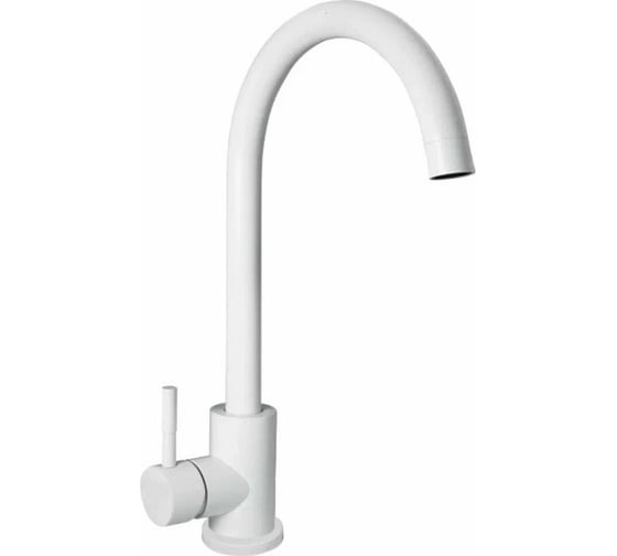 Изображение товара Смеситель для кухни Антей Булат с высоким изливом, нержавеющая сталь, цвет белый 1/10 511510-ANT