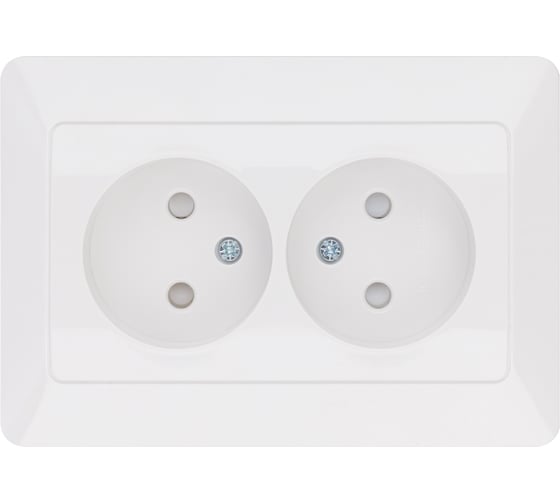 Изображение товара Двойная розетка TDM ELECTRIC 2П с защитными шторками 10А 250В белая "Ильмень" SQ1823-0015