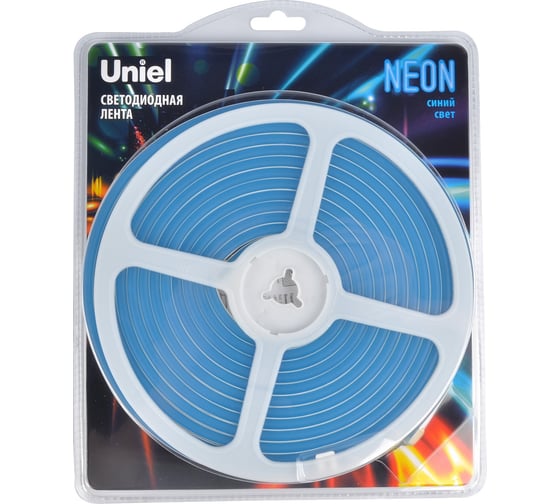 Изображение товара Гибкая светодиодная лента Uniel. NEON ULS-N01-2835-120LED/m-6mm-IP67-DC12V-9W/m-5M-BLUE UL-00009085