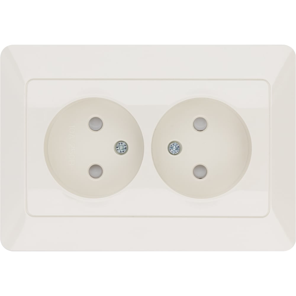 Изображение товара Двойная розетка TDM ELECTRIC 2П с защитными шторками 10А 250В слоновая кость