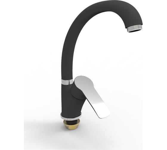 Изображение товара Смеситель для кухни Gota Rocio Catalonia с высоким изливом, крепление гайка, d35, черный/хром 092464-GOTA