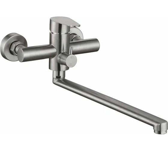 Изображение товара Смеситель для ванны Golden Fox Lomond с длинным изливом, нержав.сталь 11335-FOX