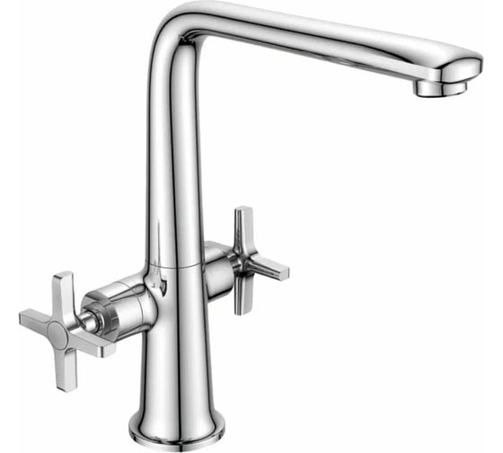 Изображение товара Смеситель для кухни Golden Fox Oxford с 2-мя рукоятками, с высоким изливом, латунь 11630-FOX