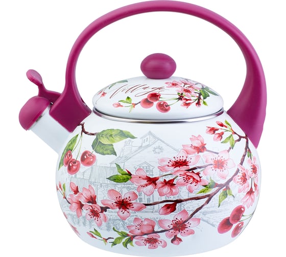 Изображение товара Эмалированный чайник appetite Вишня 2 л со свистком FT7-VI