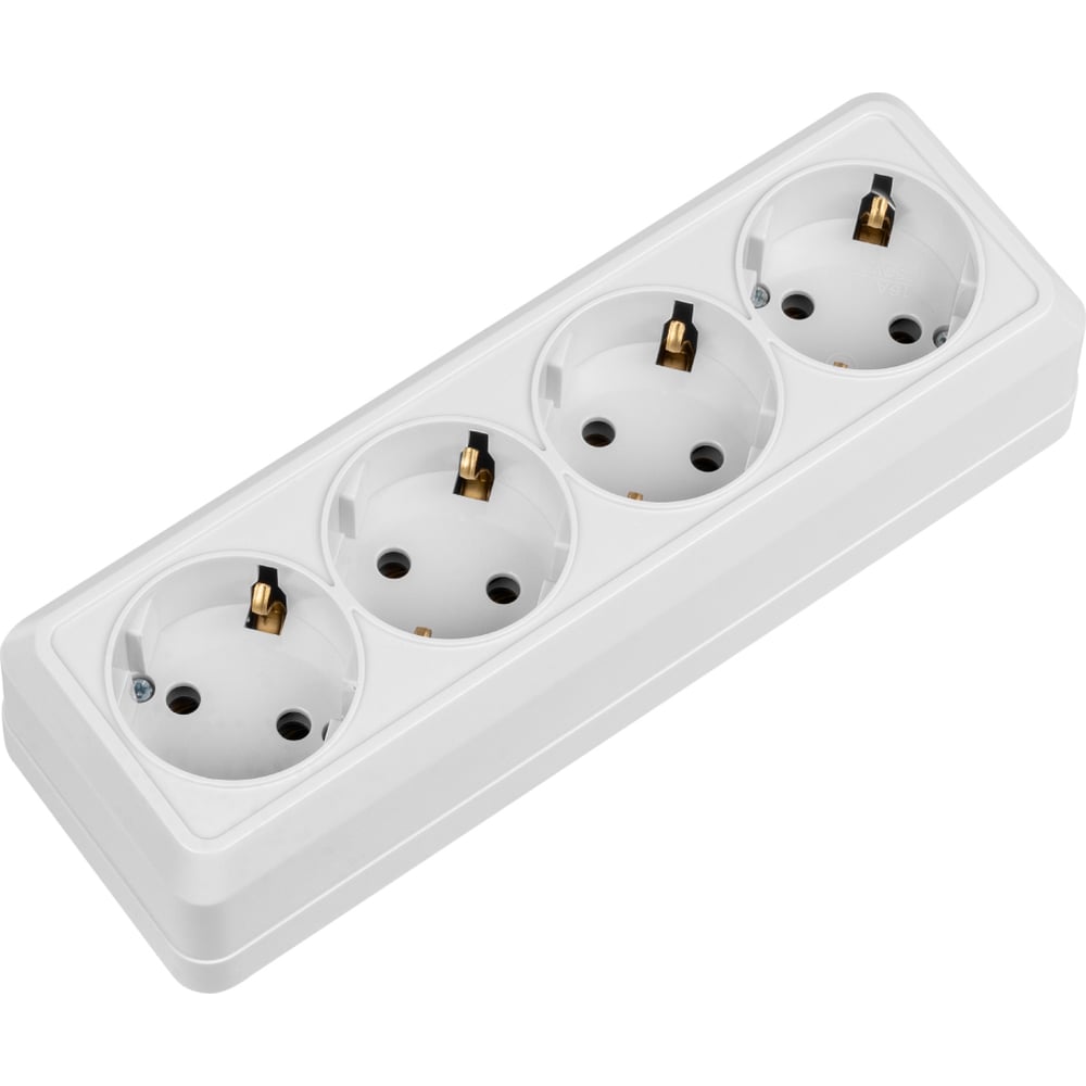 Изображение товара 4-х местная горизонтальная силовая розетка ТДМ Электрик Ладога SQ1801-0130 белая