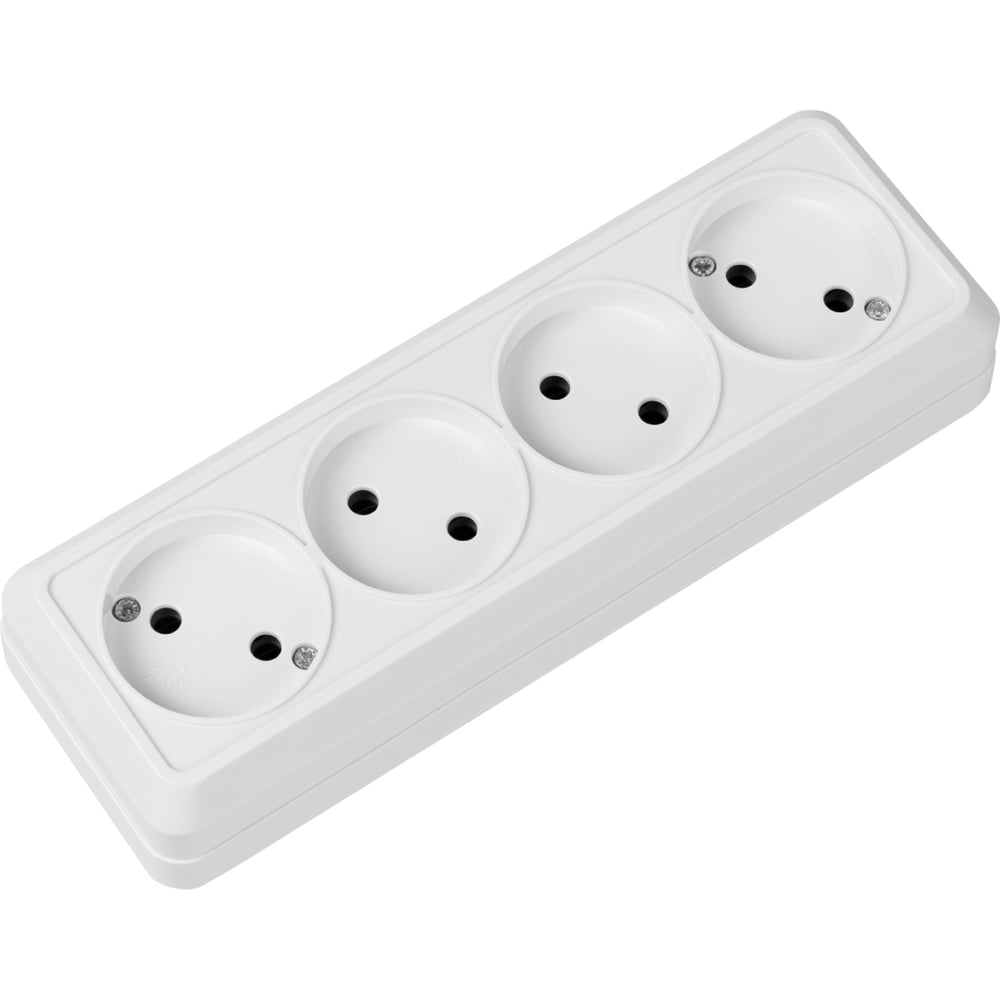 Изображение товара 4-х местная горизонтальная розетка TDM ELECTRIC Ладога IP20 10A белая SQ1801-0128