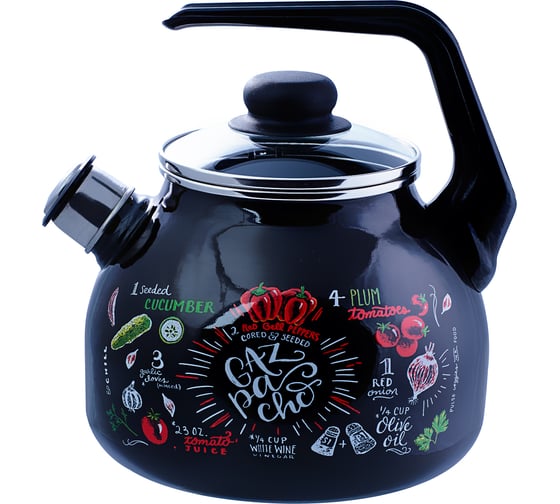 Изображение товара Эмалированный чайник appetite Gazpacho 3 л со свистком 4с209я Gazpacho