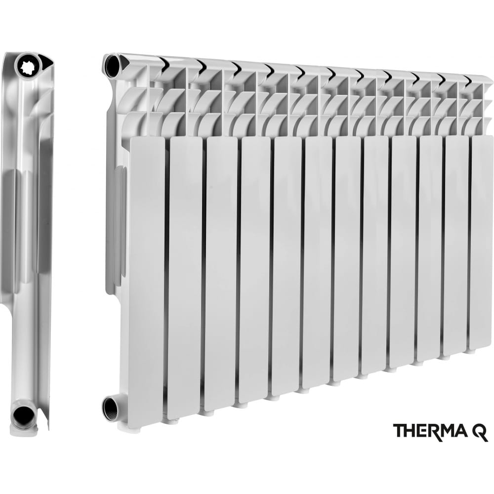 Алюминиевый радиатор МЕТАЛЛСЕРВИС, цвет белый 1223461 THERMA Q1 500/80 - фото 1