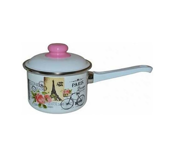 Изображение товара Эмалированный ковш appetite Париж 1.5 л цилиндрический с крышкой 1RD144M Париж
