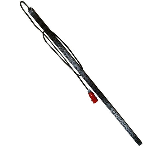 Изображение товара Вертикальный 3-фазный блок розеток TWT 6xC19 + 36xC13, 380V, 16A, шнур 2 метра, вилка IEC309 TWT-PDV3-6x36-16A