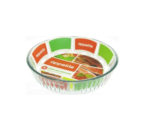 Изображение товара Стеклянная круглая форма appetite 26x6 см 2.1 л PL23