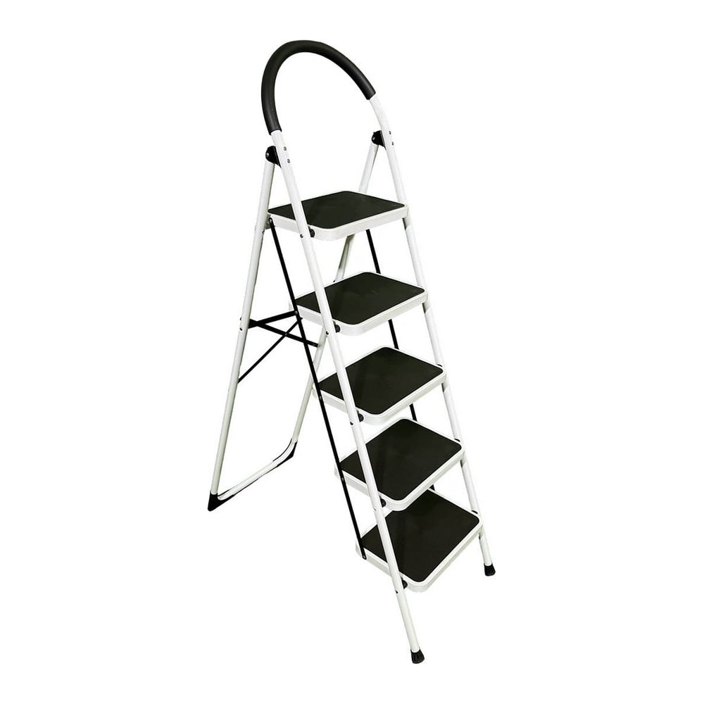 Изображение товара Стремянка с 5 широкими ступенями SevenBerg Prima Lux белая 3.2 м рабочая высота