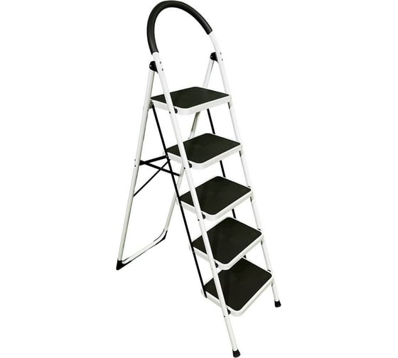 Изображение товара Стремянка с 5-ю широкими ступенями SevenBerg Prima Lux белая 4687202292509