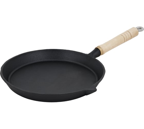 Изображение товара Сковорода MYRON COOK чугун деревянная ручка 24 см MC2246
