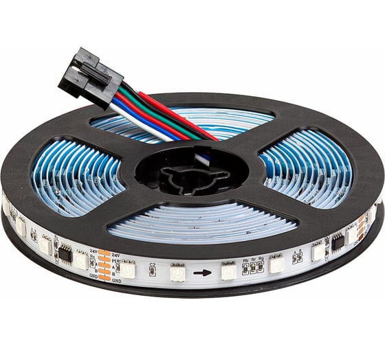 Изображение товара Cветодиодная лента MAKSILED 24В, 60д/м, 15.2Вт/м, SPI-DMX, IP20, 5м, мульти ML-R60-5050RGB-DMX512-S