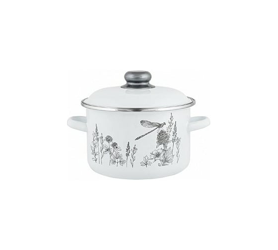 Изображение товара Цилиндрическая эмалированная кастрюля appetite FLORA-2 2 л 1RD161M FLORA