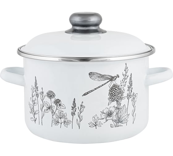 Изображение товара Цилиндрическая эмалированная кастрюля appetite FLORA-2 4 л 1RD201M FLORA