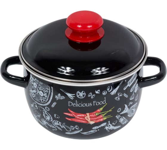 Изображение товара Сферическая эмалированная кастрюля appetite Chilli 2 л 1МС161Р